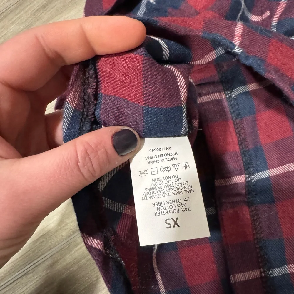 XS dog plaid button down shirt